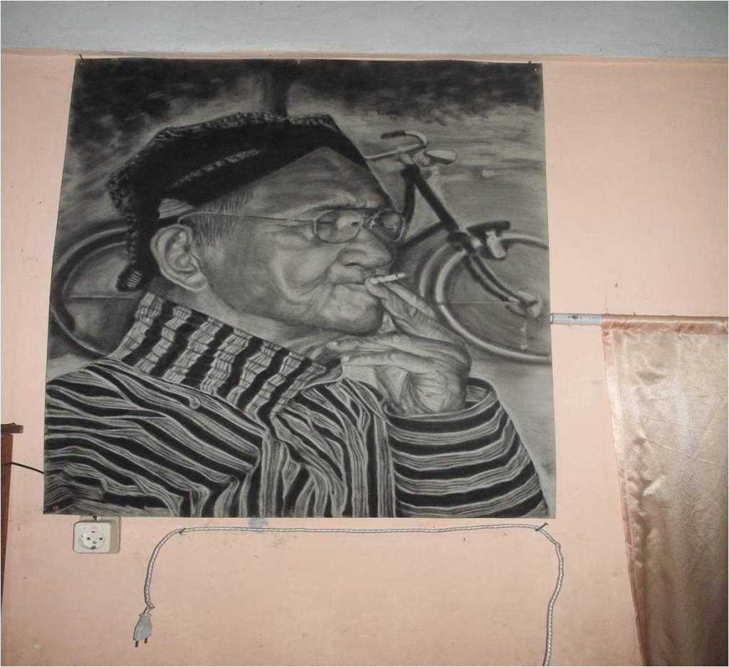 Menikmati Hari Tua, karya lukisan Om Naryo (foto : guritno)