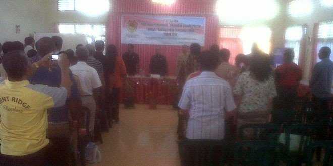 Peserta penyuluhan peraturan perundang undangan bidang politik tingkat propinsi Nusa Tenggara Timur tahun 2014 di hotel Paradiso Atambua (foto: felixali)