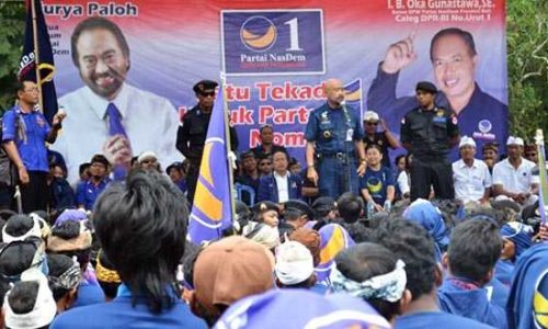 Situasi Kampanye Partai NasDem di Karangasem-Bali (foto: kresia)