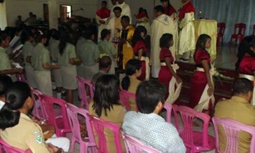 Misa Pemberkatan Gedung Sekolah di SMAK Surya Atambua. (foto: felixali)